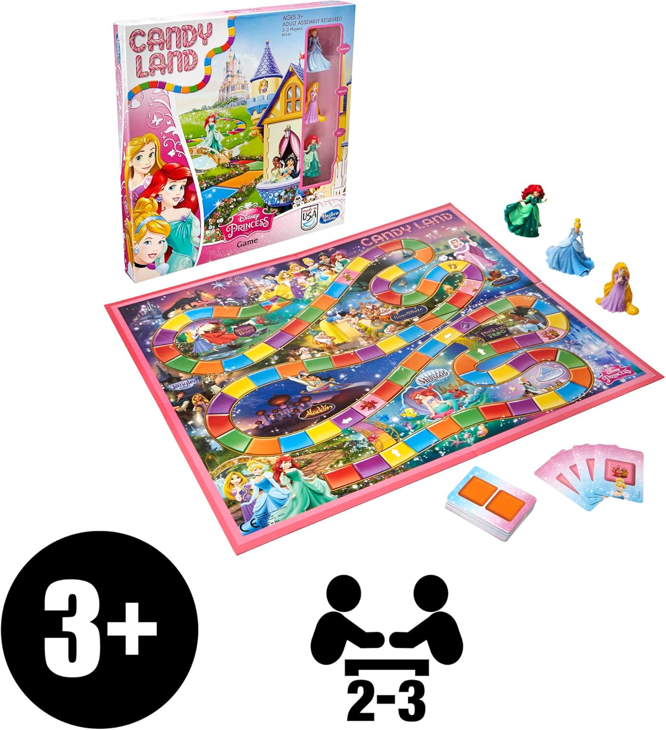 Hasbro Gaming Candy Land Disney Princess Edition Board Game | Preschool Games for 2-3 Players | Family Games for Kids | Easter Gifts for Boys & Girls | Ages 3+ 24Hr Smart
